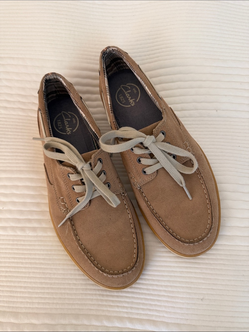 Clarks Men's Light Brown Suede Boat Shoes
